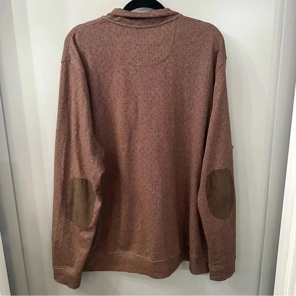 Jos A Banks 1/4 Zip Sweater Brown Men’s Pullover Size XXL Elbow Patches - Picture 5 of 6
